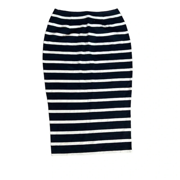 J. Crew Black and White 100% Cotton Knit Pencil Skirt NEW - Picture 1 of 2